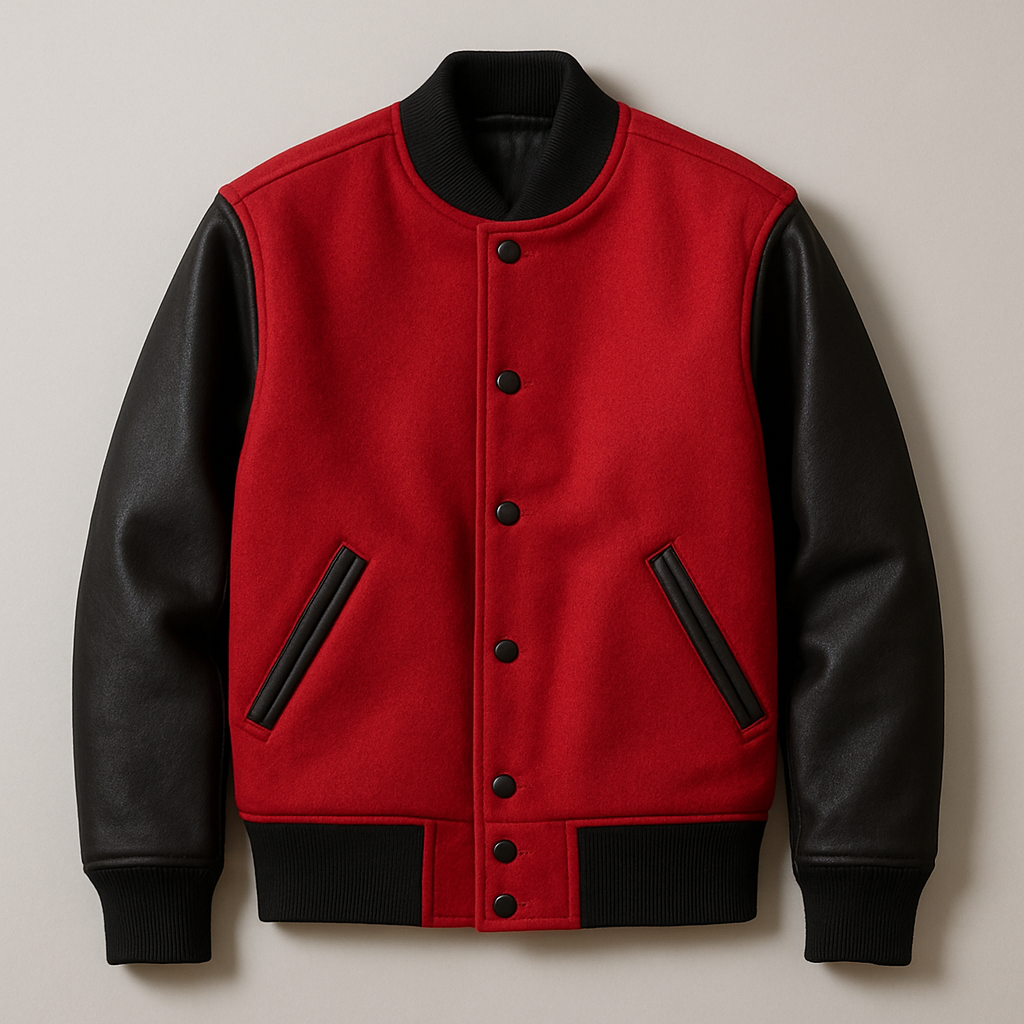 Chaqueta roja con mangas negras prueba